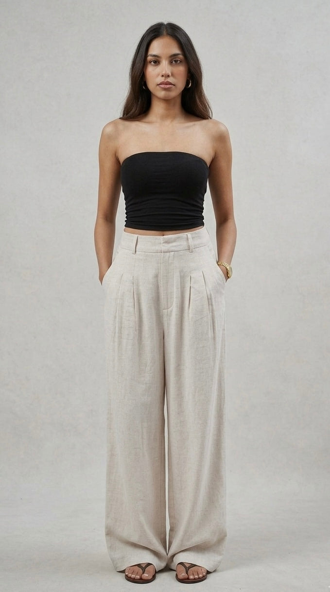 Pure Linen Tailored Pants