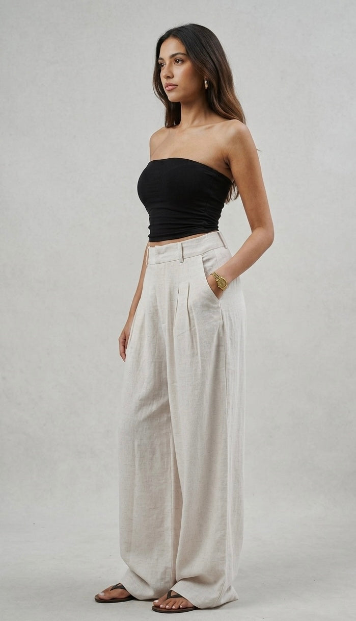 Pure Linen Tailored Pants