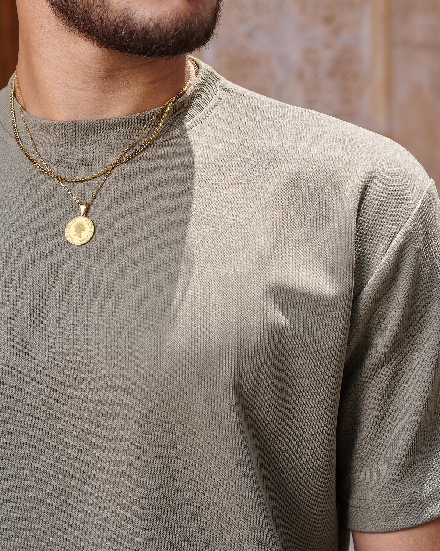 Mediterranean Olive Textured T-Shirt