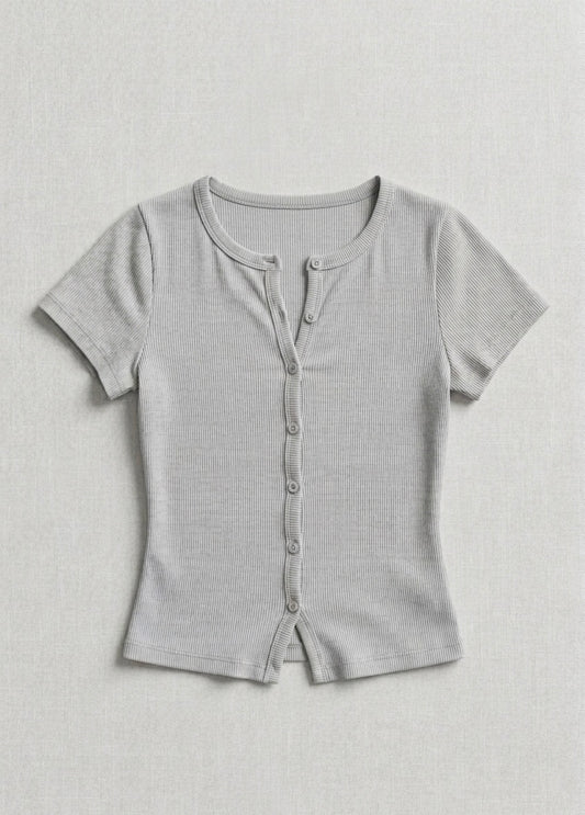 GREY - Ribbed Cardigan II