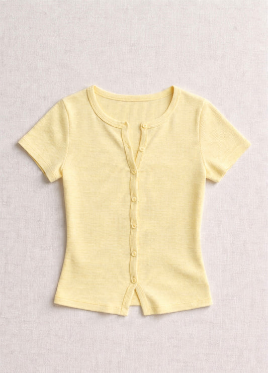 BUTTER YELLOW - Ribbed Cardigan II