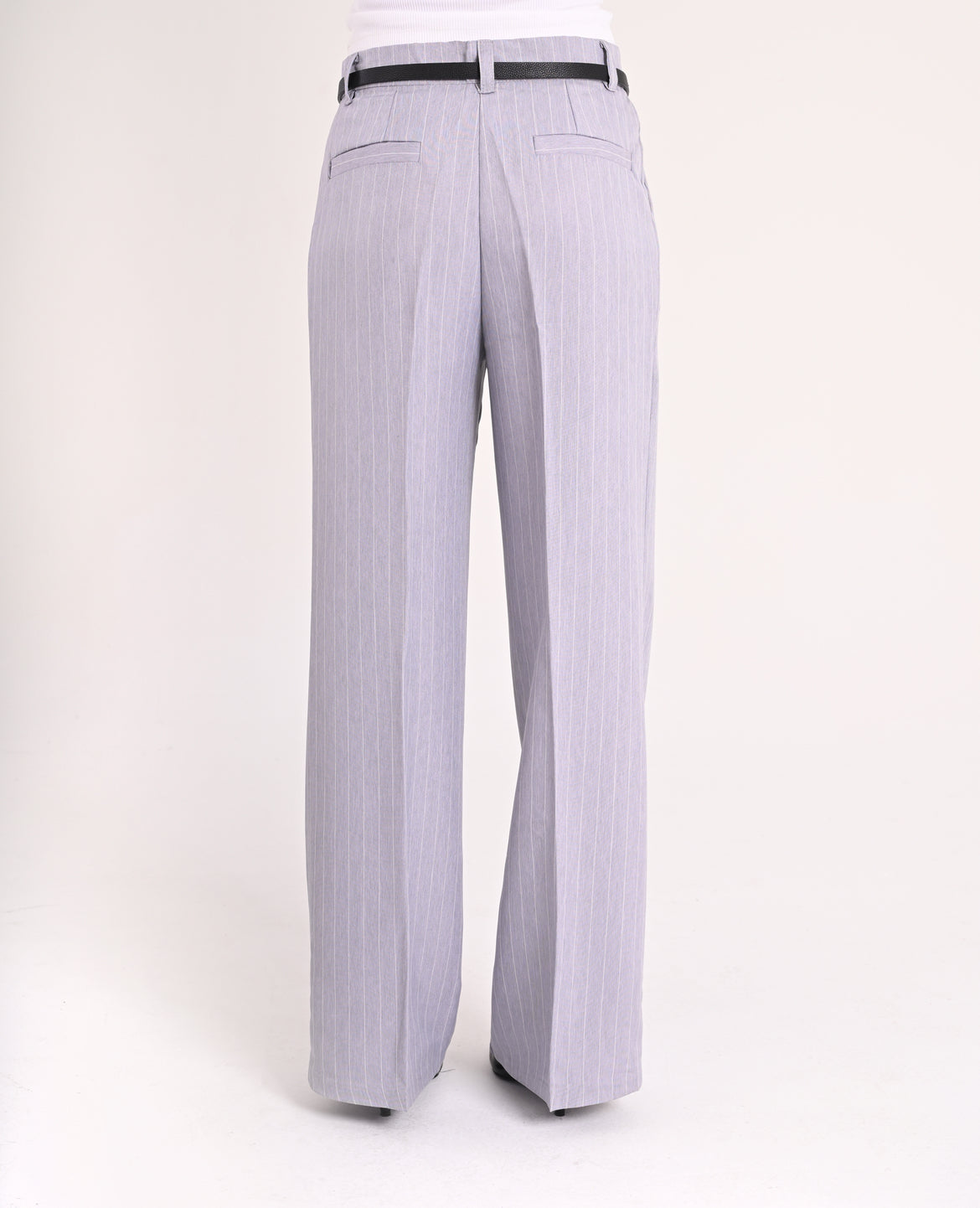 Grey Pinstriped Tailored Trousers