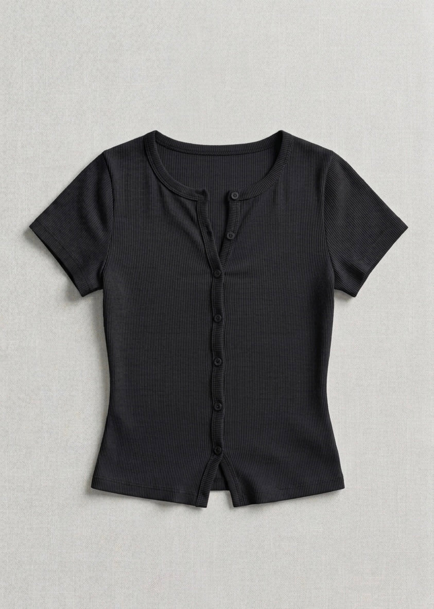 BLACK - Ribbed Cardigan II