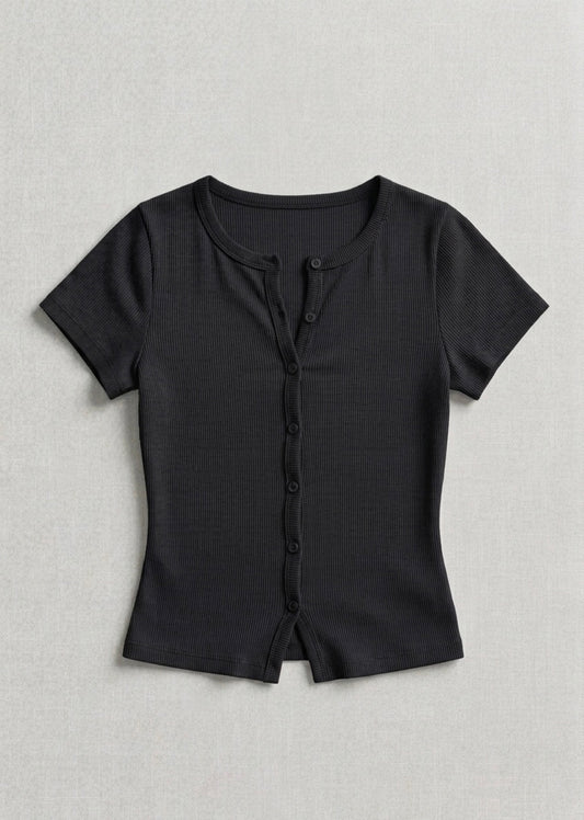 BLACK - Ribbed Cardigan II
