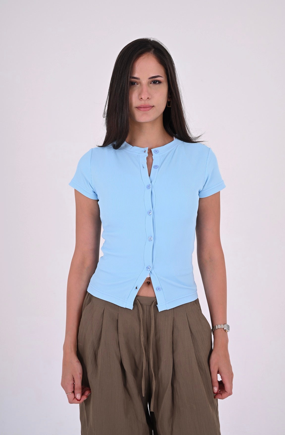 BABY BLUE - Ribbed Cardigan II