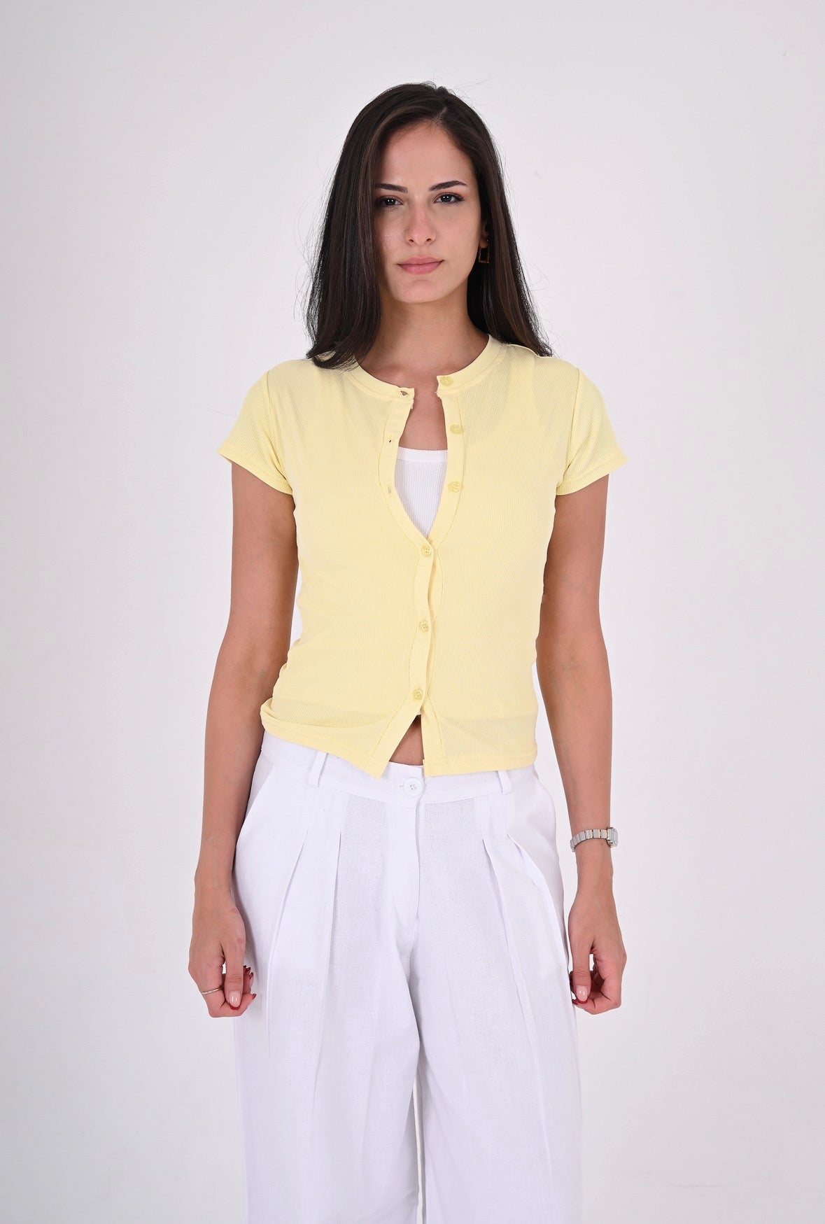 BUTTER YELLOW - Ribbed Cardigan II
