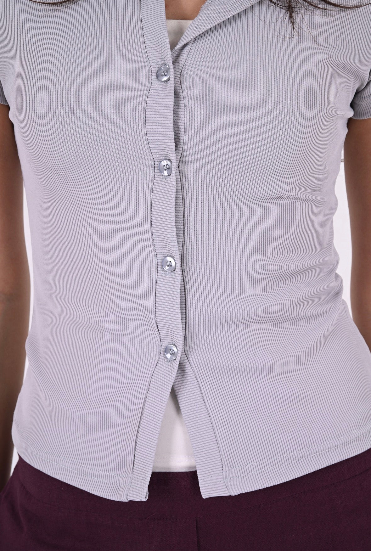 GREY - Ribbed Cardigan II