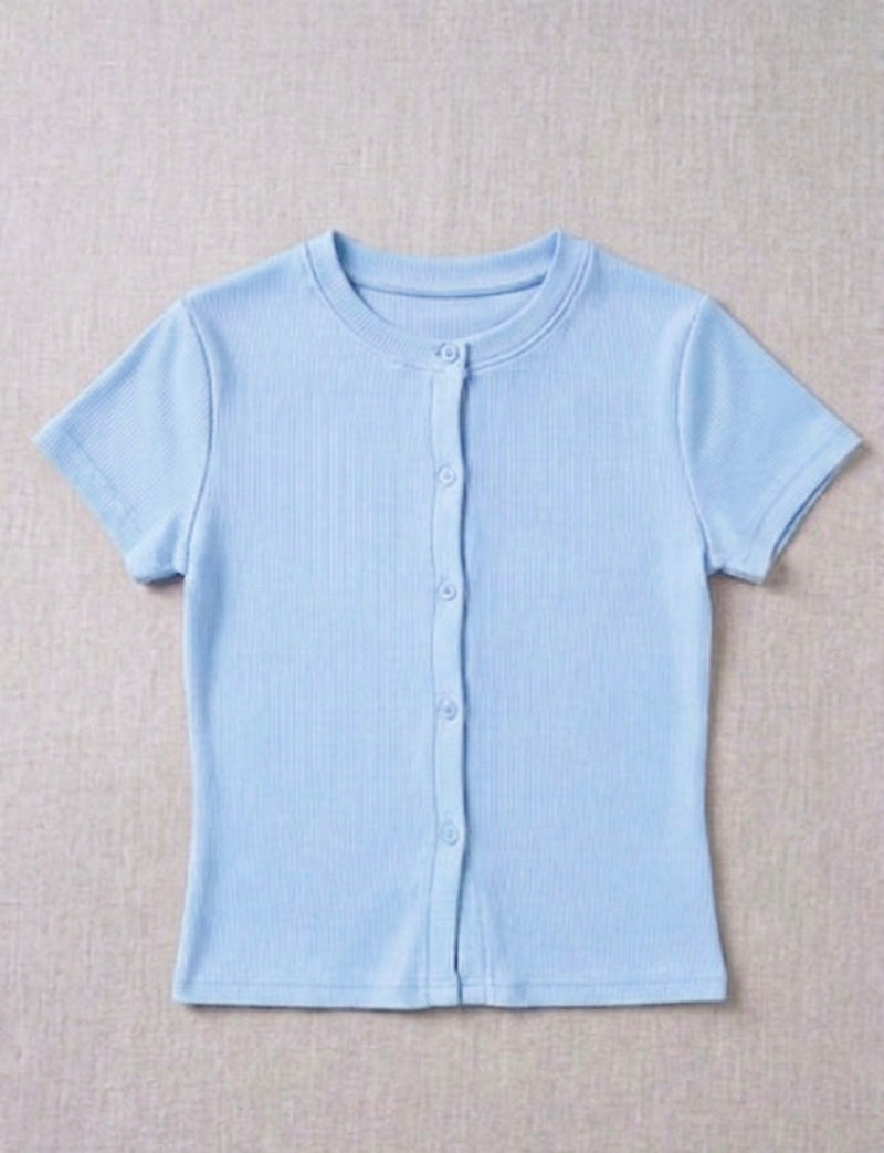 BABY BLUE - Ribbed Cardigan II