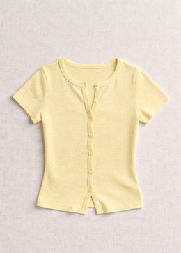 BUTTER YELLOW - Ribbed Cardigan II