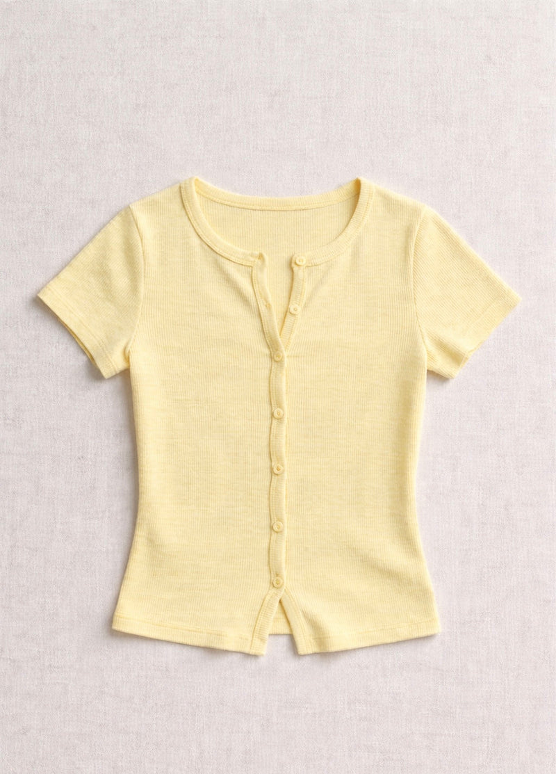 BUTTER YELLOW - Ribbed Cardigan II