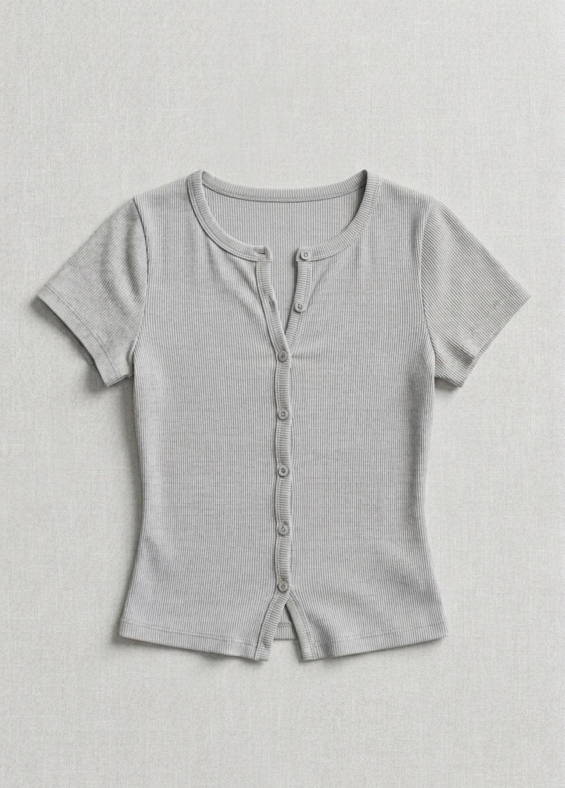 GREY - Ribbed Cardigan II